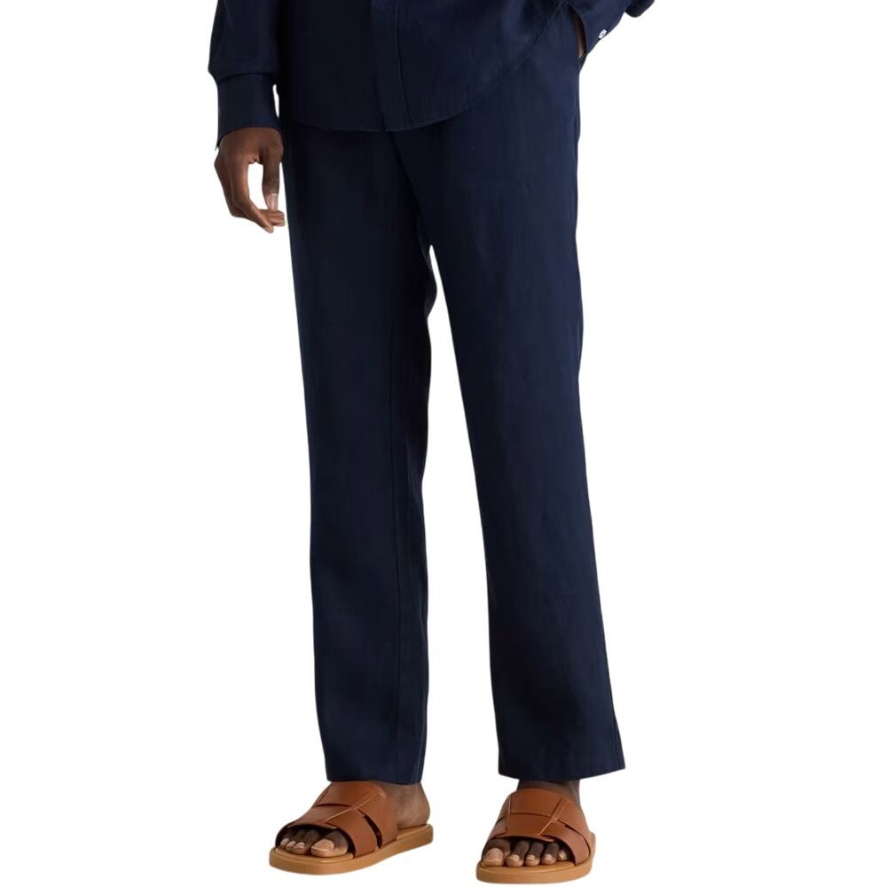 Quince 100% European Linen Pants Mens L Deep Navy Drawstring Relaxed NWT